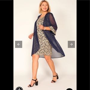 NWT,R&M Richards jacket dress RM7312W,navy/lilac